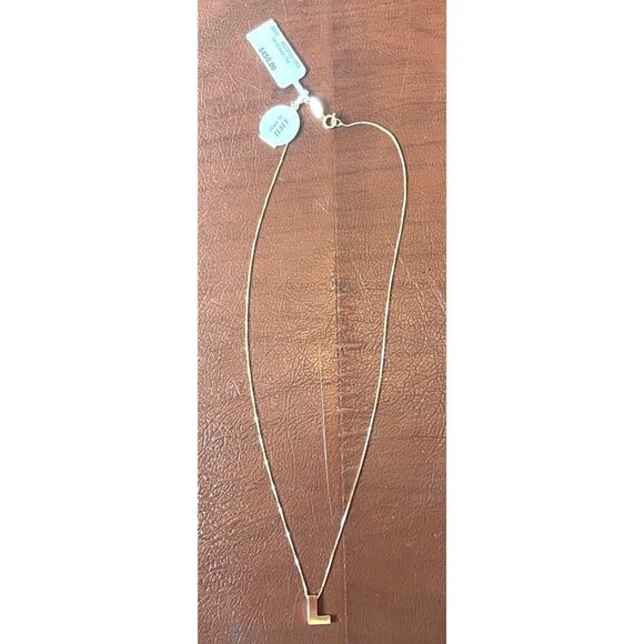 Initial 14K Yellow Gold Necklac “ L” 16.5” Length Made in Italy. New with Box! - Picture 6 of 8